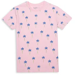 Palm Tree Boys Printed Cotton T-shirt-image-93