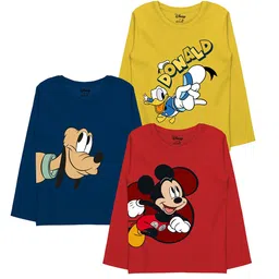 Minicult Kids Pack Of 3 Mickey & Friends Printed Cotton T-shirt-picture-47
