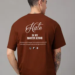 MISCHIEF MONKEY Typography Printed Oversized Cotton T-shirt-image-53