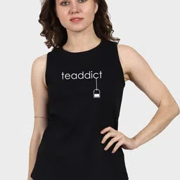 T-SHIRT TRUCK Typography Printed Sleeveless Cotton T-shirt-image-84