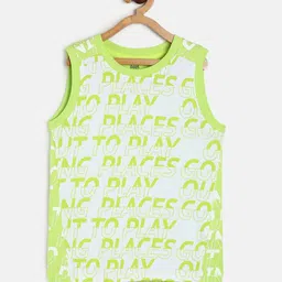 MINI KLUB Boys Typography Printed Sleeveless Pure Cotton T-shirt-picture-48
