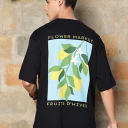 Thomas Scott Floral Printed Drop-Shoulder Sleeves Oversized Pure Cotton T-shirt-image-85