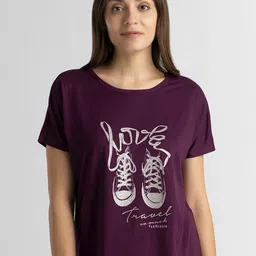 Van Heusen Women Typography Printed T-shirt-image-62