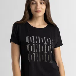 Van Heusen Women Typography Printed T-shirt-image-64