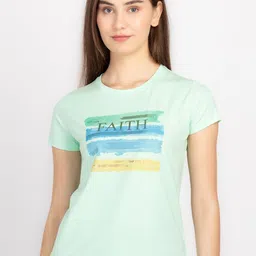 Status Quo Round Neck Short Sleeves Typography Printed Cotton T-shirt-image-53