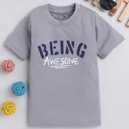 BAESD Kids Typography Printed Round Neck Cotton T-shirt-image-8