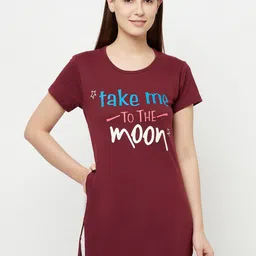 T.T. Typography Printed Cotton Longline T-Shirt-image-98