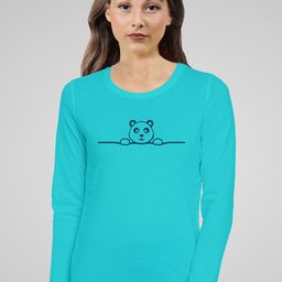 Pootlu Women Blue Typography Printed T-shirt-image-41