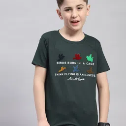 Monte Carlo Boys Typography Printed Casual Round Neck T-shirt-image-71