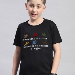 Monte Carlo Boys Round Neck Typography Printed Cotton T-shirt-picture-36