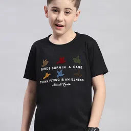 Monte Carlo Boys Round Neck Typography Printed Cotton T-shirt-image-85