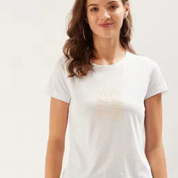 ether White Graphic Printed Pure Cotton T-shirt-image-71