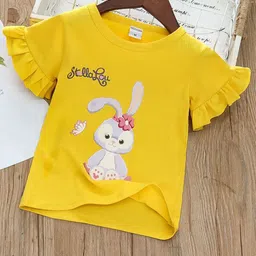 YK Girls Graphic Printed Round Neck Cotton T-shirt-image-17