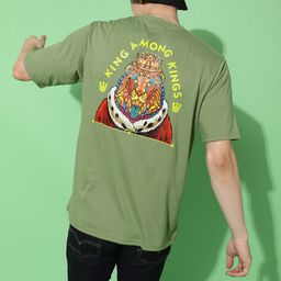 Bukkl Graphic Printed Round Neck Short Sleeves Oversized Cotton T-shirt-image-76