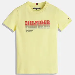 Tommy Hilfiger Boys Typography Printed Pure Cotton T-shirt-image-81