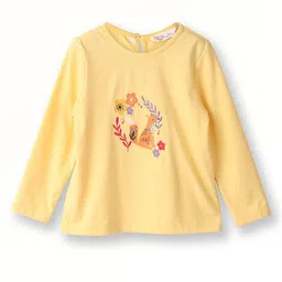 Beebay Girls Round Neck Long Sleeve Embroidered Pure Cotton Regular T-shirt-image-22