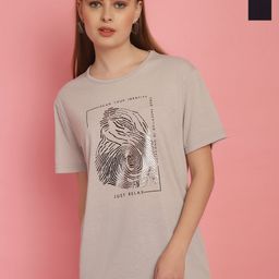 VIMAL JONNEY Women Pack Of 2 Typography Printed Drop Shoulder Sleeves Oversized T-shirts-image-60