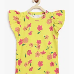 Campana Girls Floral Printed Flutter Sleeves T-shirt-image-64