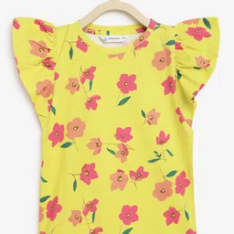 Campana Girls Floral Printed Flutter Sleeves T-shirt-image-65