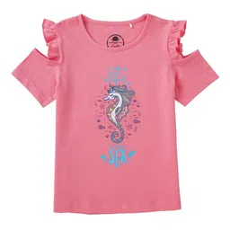 Cub McPaws Girls Pink Printed T-shirt-image-80