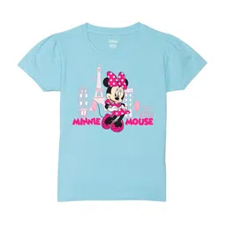 Wear Your Mind Girls Humour And Comic Minnie Mouse Puffed Sleeves Pure Cotton T-Shirt-image-50