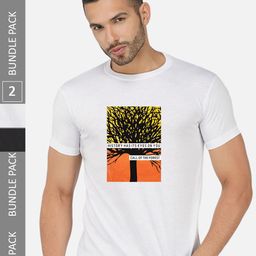 CHOZI Pack Of 2 Graphic Printed Cotton T-shirt-picture-38