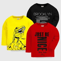 KUCHIPOO Boys Typography 3 Printed T-shirt-image-56
