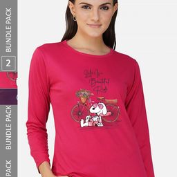 CHOZI Pack Of 2 Graphic Snoopy Printed Cotton Casual T-shirt-picture-20