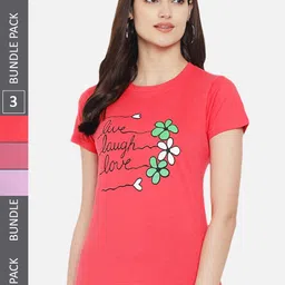 Fabflee Pack Of 3 Printed Round Neck Cotton T-shirts-picture-38