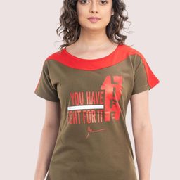 StyleAOne Typography Printed Extended Sleeves Cotton T-shirt-image-90