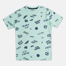 Pantaloons Junior Boys Conversational Printed Short Sleeve Cotton T-shirt-picture-34