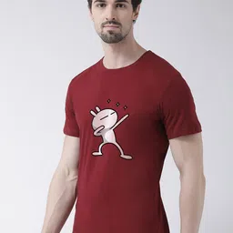 Friskers Men Maroon Printed T-shirt-image-77