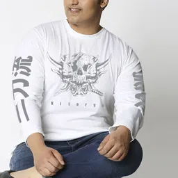 Bewakoof Plus Men Graphic Printed Round Neck Cotton T-shirt-image-35