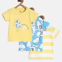 MINI KLUB Boys Pack Of 3 Printed Pure Cotton T-shirts-image-44