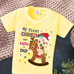 Babywish Kids Relaxed Fit My First Christmas Printed Cotton T-shirt-image-95