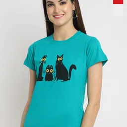 Fabflee Regular Fit Pack Of 3 Printed Round Neck Cotton T-shirt-image-71
