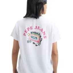 Pepe Jeans Women Graphic Printed Round Neck Cotton T-shirt-picture-32