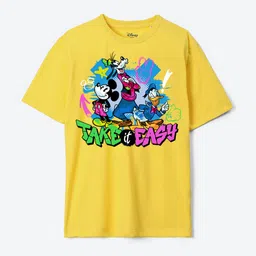 YK Disney Boys Mickey Mouse Printed Pure Cotton Oversized T-shirt-43