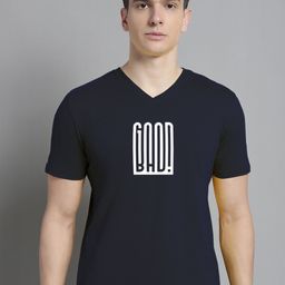 FBAR Typography Printed V-Neck Slim Fit Cotton T-shirt-picture-26