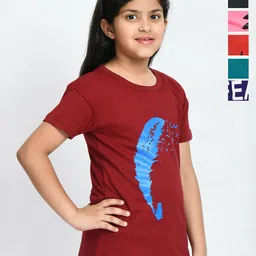 BAESD Girls Pack Of 6 Printed Cotton T-shirt-image-37