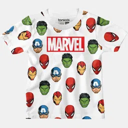 BONKIDS Boys White & Red Printed Cotton T-shirt-picture-18