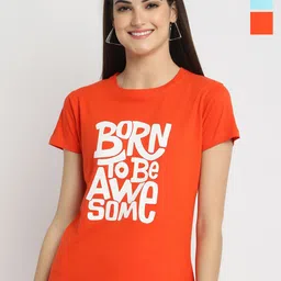 Fabflee Pack Of 3 Typographic Printed Cotton T-shirt-image-13