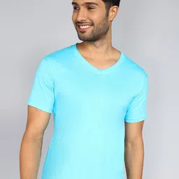 Fleximaa V-Neck Short Sleeves Pure Cotton T-shirt-picture-37