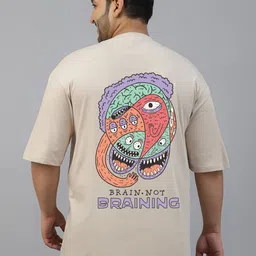 VEIRDO Men Plus Size Graphic Printed Round Neck Pure Cotton T-shirt-image-31