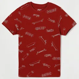 Fame Forever by Lifestyle Boys Brown Printed Cotton T-shirt-image-83