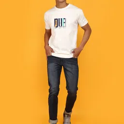 V-Mart Round Neck Short Sleeves Typographic Printed Cotton Regular Fit T-shirt-picture-12