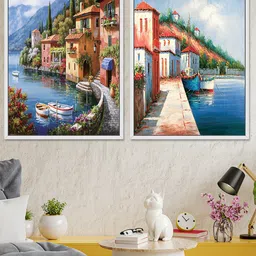 Art Street Set Of 2 Multicolored Landscape Theme Canvas Wall Art-12