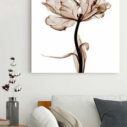 Art Street White & Brown Floral Painting Canvas Wall Art-102