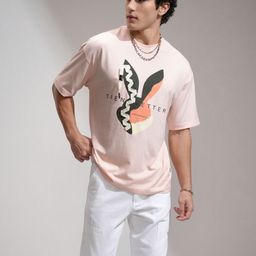 HIGHLANDER Men Round Neck Dropshoulder Oversized Lace Tshirt-image-69