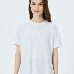 Koton Women High Neck Drop-Shoulder Sleeves T-shirt-image-16